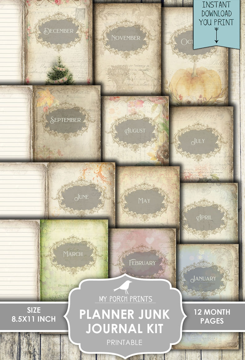 Kit de journal indésirable Shabby Chic Planner