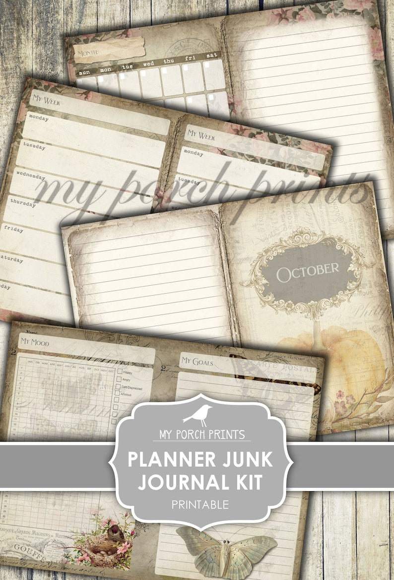 Kit de journal indésirable Shabby Chic Planner