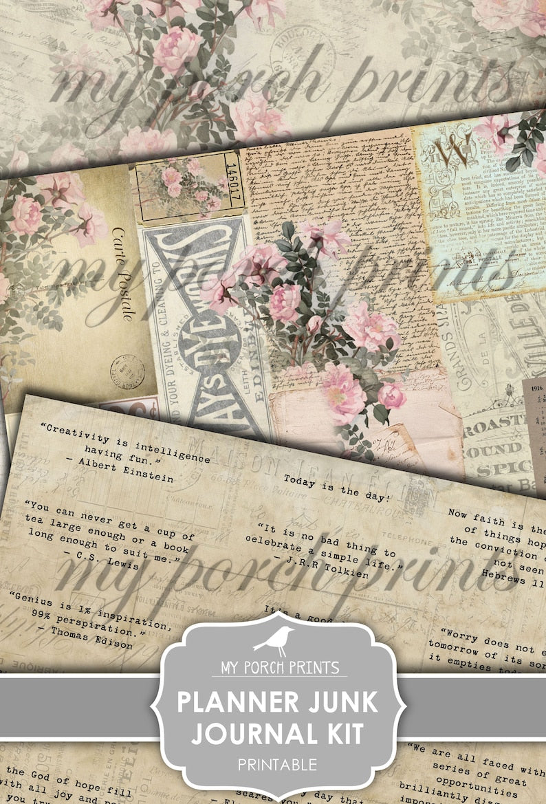 Kit de journal indésirable Shabby Chic Planner