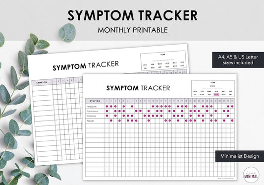 Printable Symptom Tracker | Chronic Illness/Pain Monitor_BrainAcademy.store