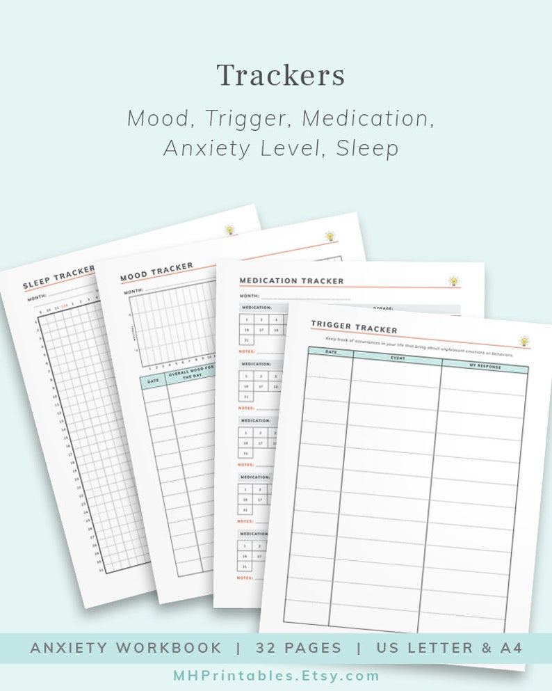 Anxiety Relief Journal: CBT Therapy & Symptom Tracker_BrainAcademy.store