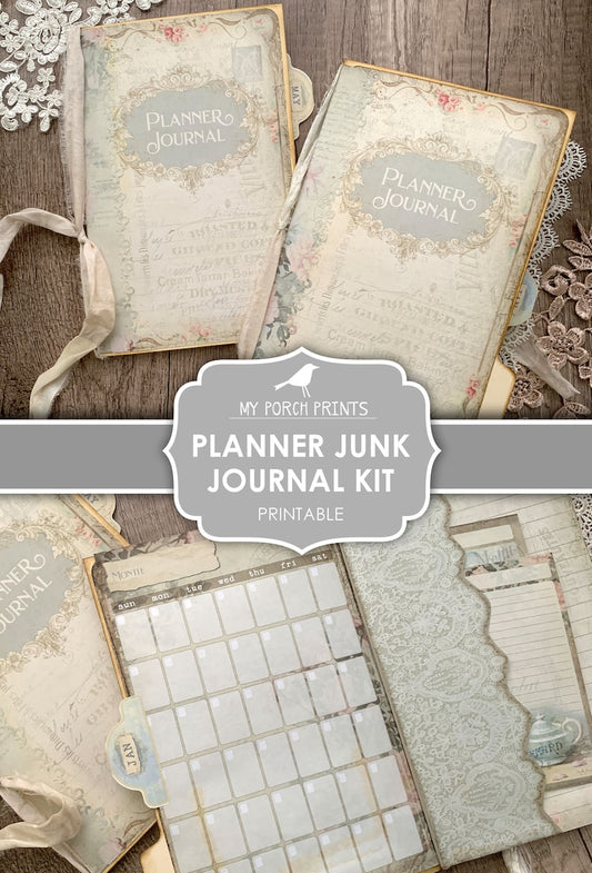 Shabby Chic Planer Junk Journal Kit