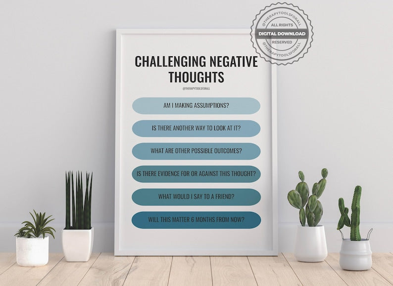 CBT Negative Thoughts Digital Print: Therapist's Toolkit_BrainAcademy.store