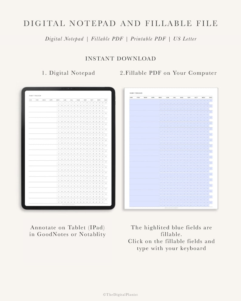 Digital Habit Tracker: Routine Builder, Note-taking Companion_BrainAcademy.store