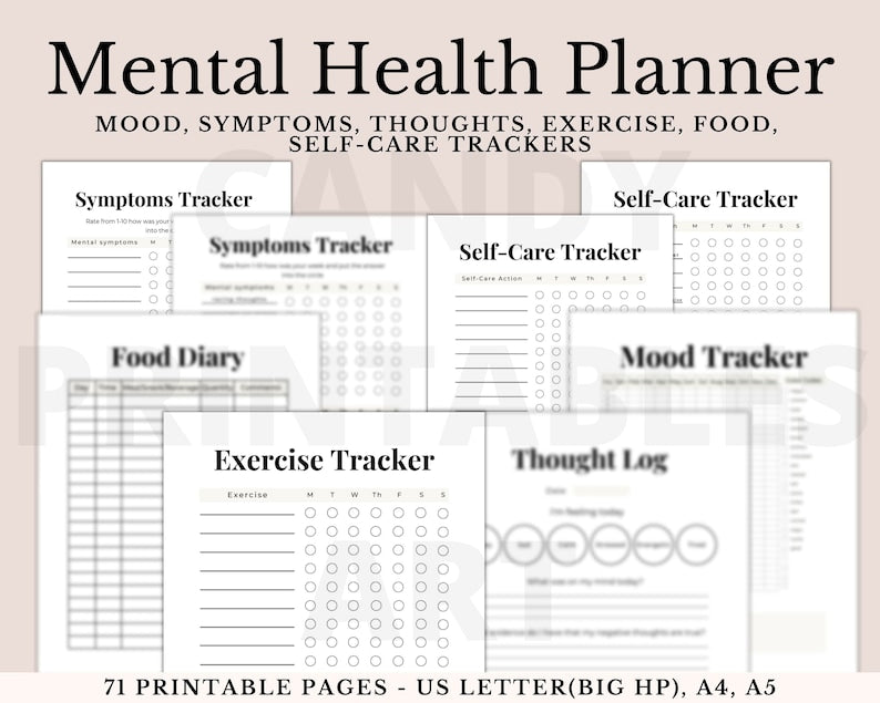 Printable Mental Health Planner: Track Anxiety, Moods, and Wellness_BrainAcademy.store