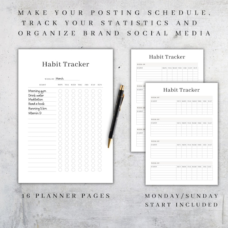 2024 Ultimate Habit Tracker Planner: Daily, Weekly, Monthly, Yearly_BrainAcademy.store