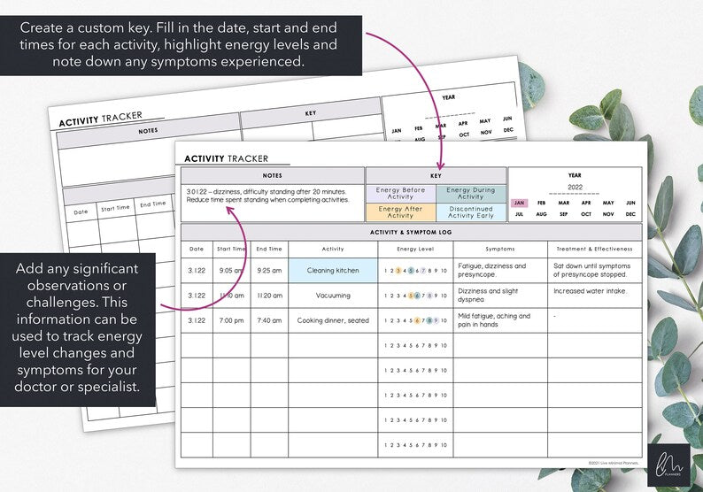 Activity & Symptom Tracker Journal_BrainAcademy.store