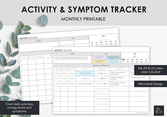 Activity & Symptom Tracker Journal_BrainAcademy.store