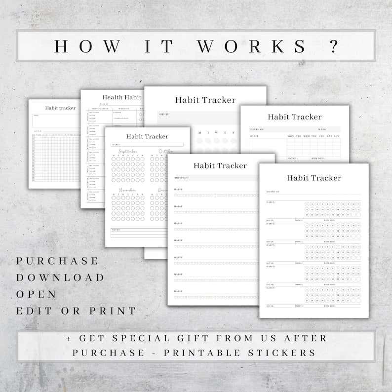 2024 Ultimate Habit Tracker Planner: Daily, Weekly, Monthly, Yearly_BrainAcademy.store