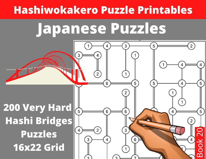 Puzzles Hashiwokakero imprimables : 200 défis de logique japonaise