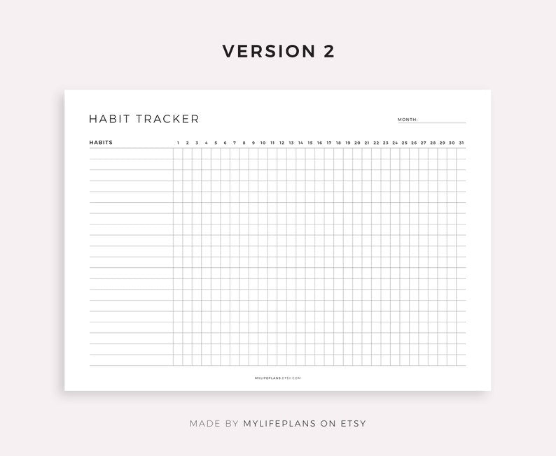 Printable Habit Tracker | 30-Day Challenge | Landscape Layout_BrainAcademy.store