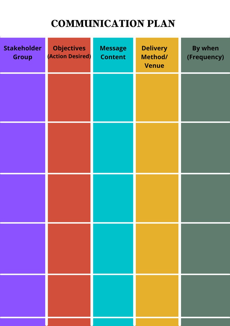 Printable Communication Plan Template_BrainAcademy.store