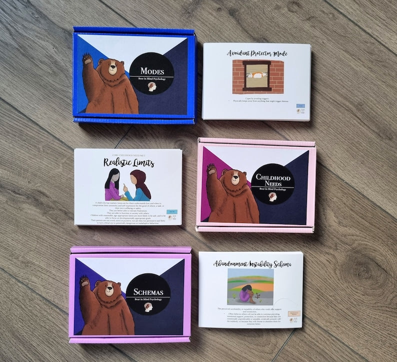 TRIPLE PACK: Schema Therapy Cards, Bear in Mind Cards, Childhood Needs_BrainAcademy.store