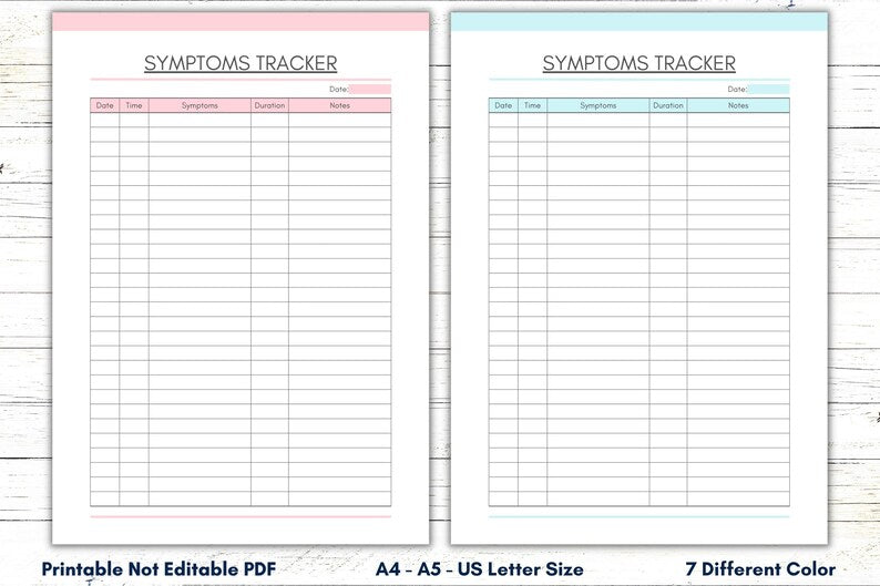 Printable Symptom & Health Tracker_BrainAcademy.store