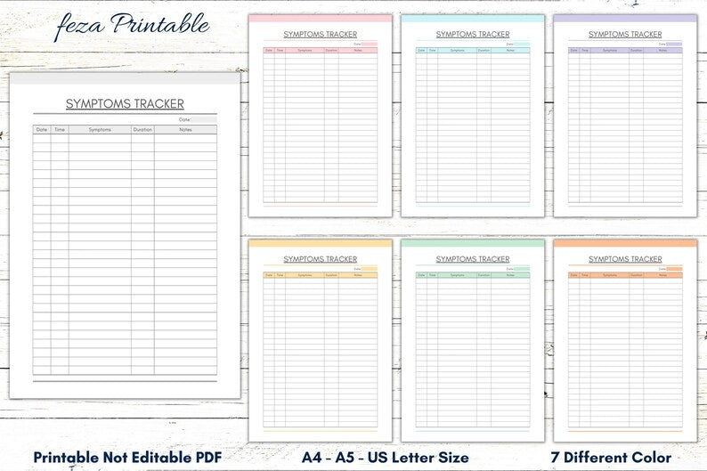 Printable Symptom & Health Tracker_BrainAcademy.store