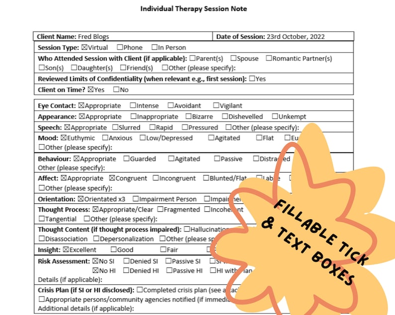 Fillable Therapy Session Note Template_BrainAcademy.store