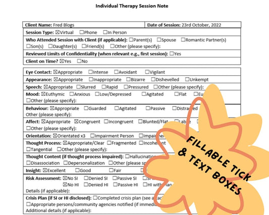 Fillable Therapy Session Note Template_BrainAcademy.store