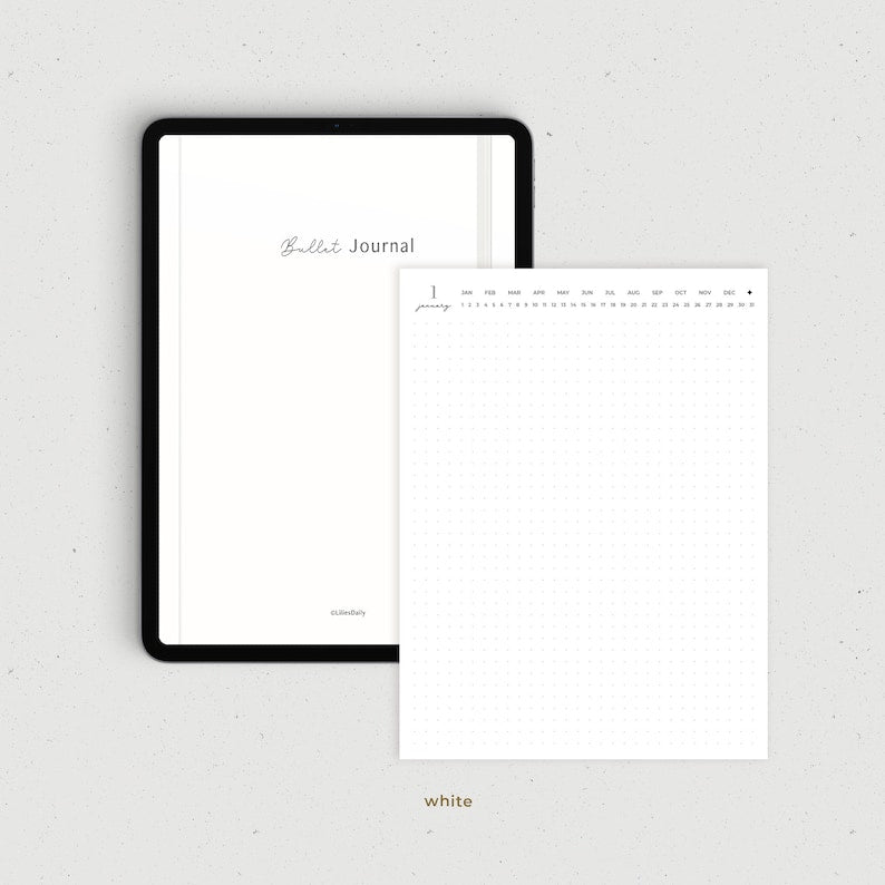 Bullet Journal numérique Goodnotes minimaliste