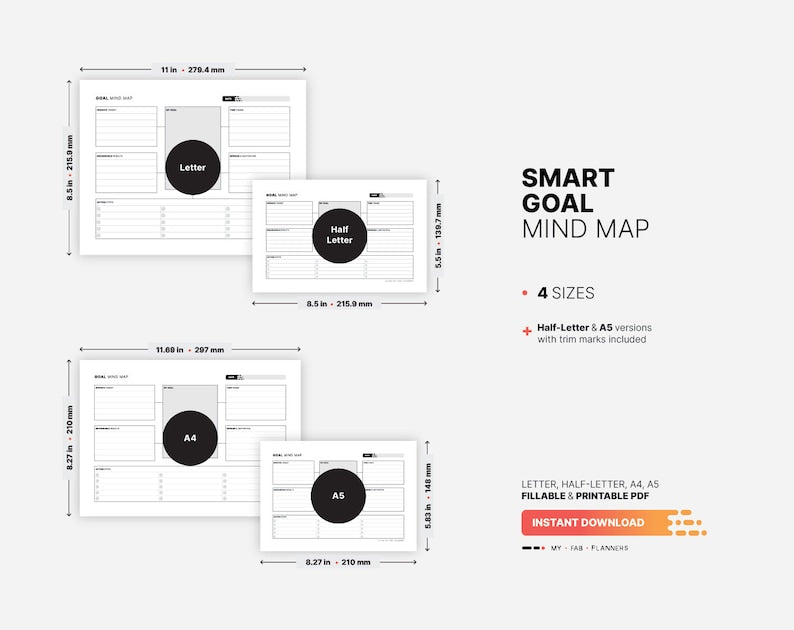 SMART Goal Mapping for Productivity and Success_BrainAcademy.store