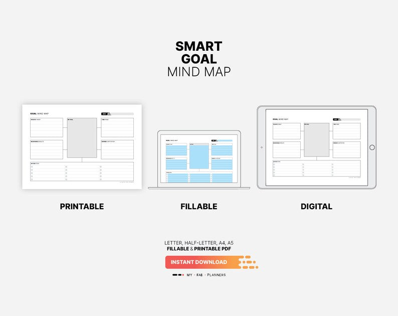 SMART Goal Mapping for Productivity and Success_BrainAcademy.store