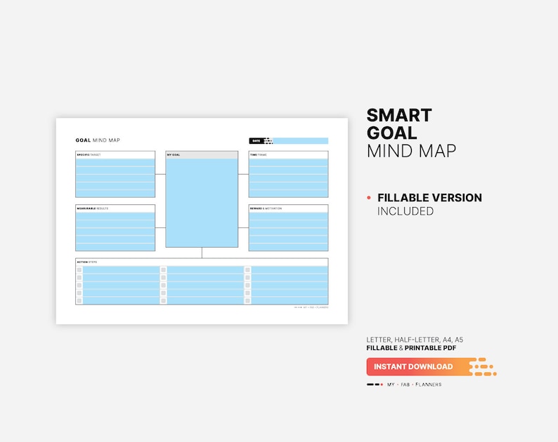 SMART Goal Mapping for Productivity and Success_BrainAcademy.store