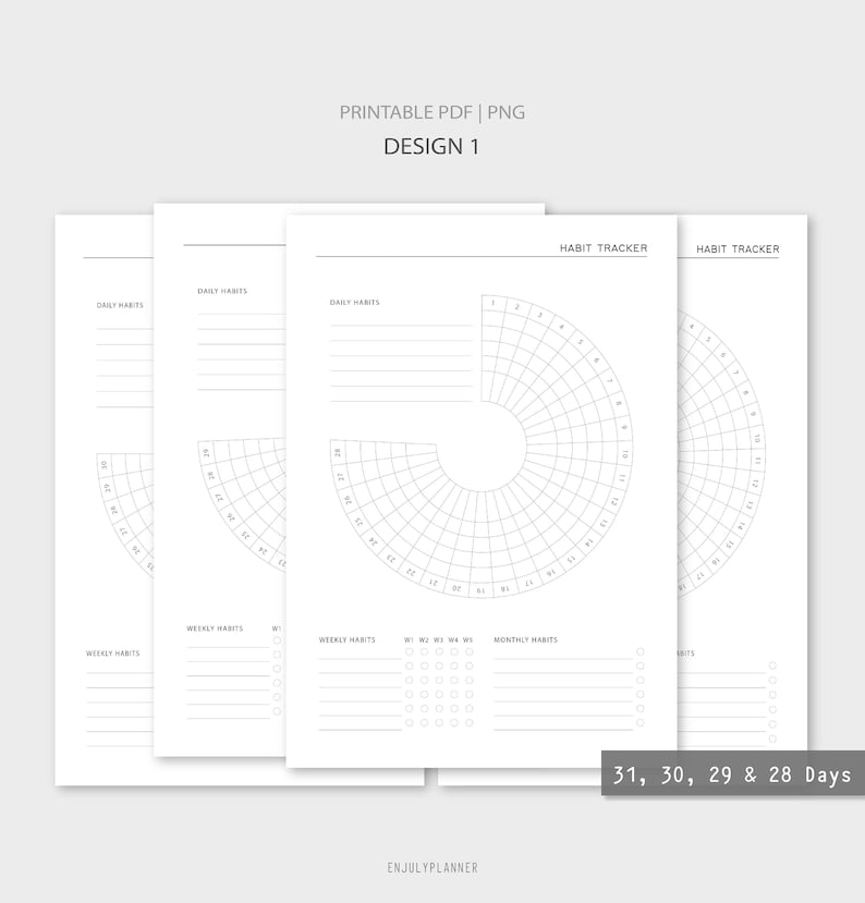 Circle Habit Tracker pour la motivation et Filofax A5