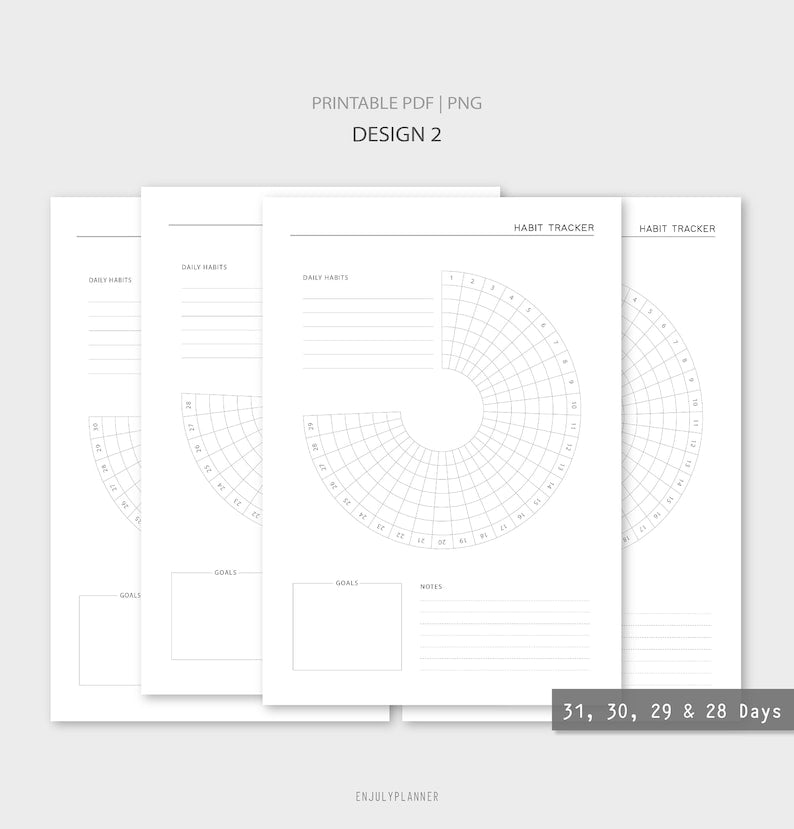 Circle Habit Tracker pour la motivation et Filofax A5