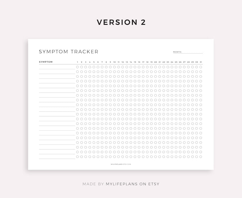 Symptom Tracker: Monitor Health with Ease in A4/Letter_BrainAcademy.store