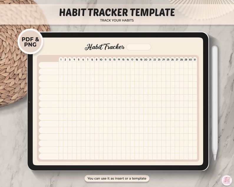 Digital Habit Tracker and Planner for Goodnotes, Notability_BrainAcademy.store