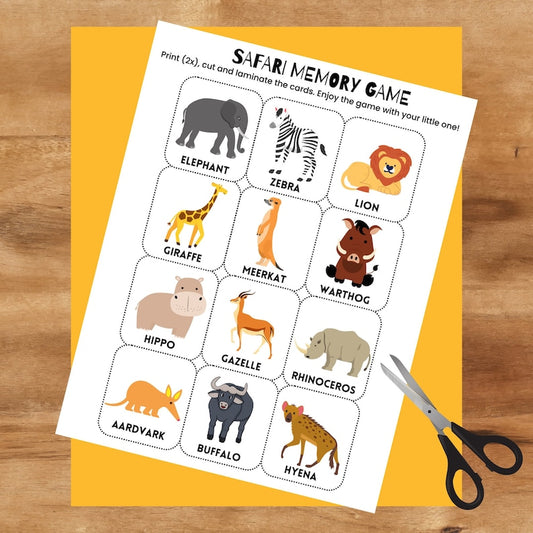 Safari Animal Memory Match_BrainAcademy.store