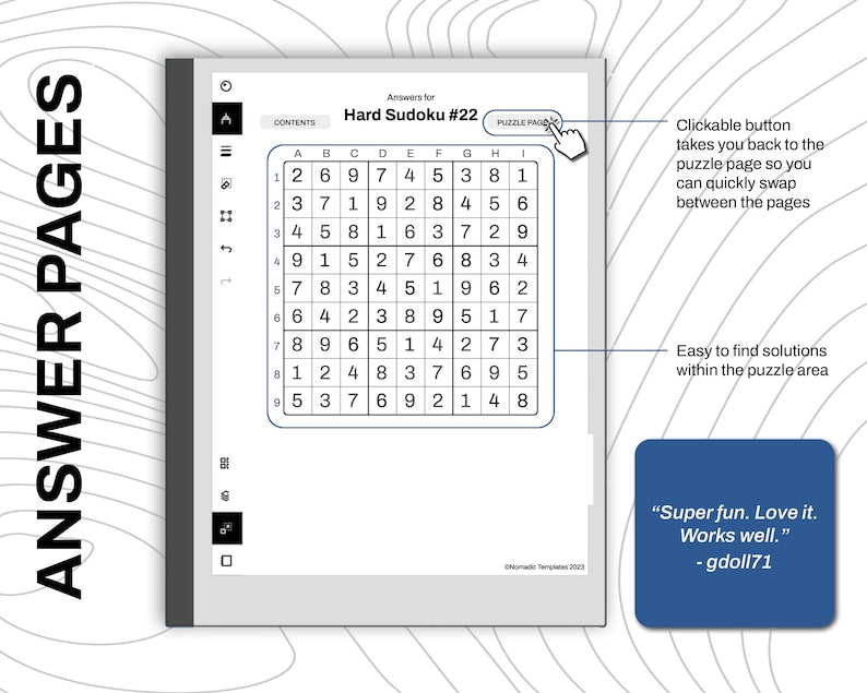 Modèle PDF reMarkable Sudoku Volume 1