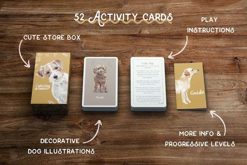 Jeu de cartes enrichissant pour jeux et activités pour chiens