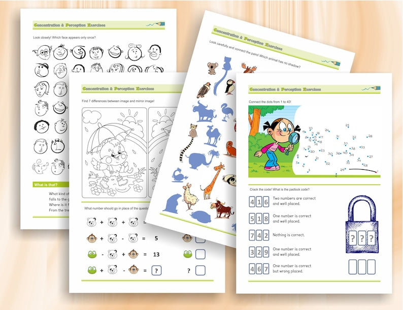 Concentration & Perception Workbook for Kids (Age 8+)_BrainAcademy.store