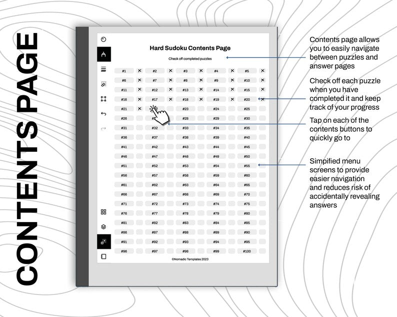 Modèle PDF reMarkable Sudoku Volume 1