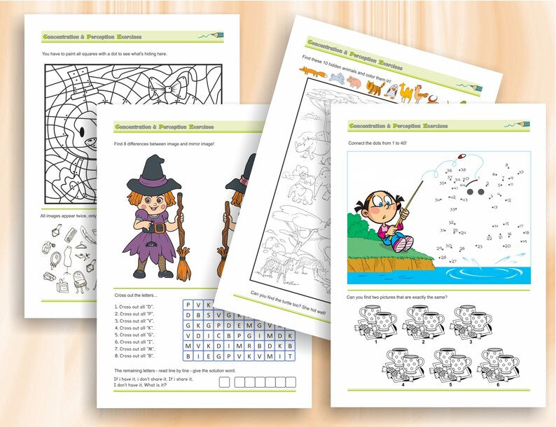 Concentration & Perception Workbook for Kids (Age 8+)_BrainAcademy.store