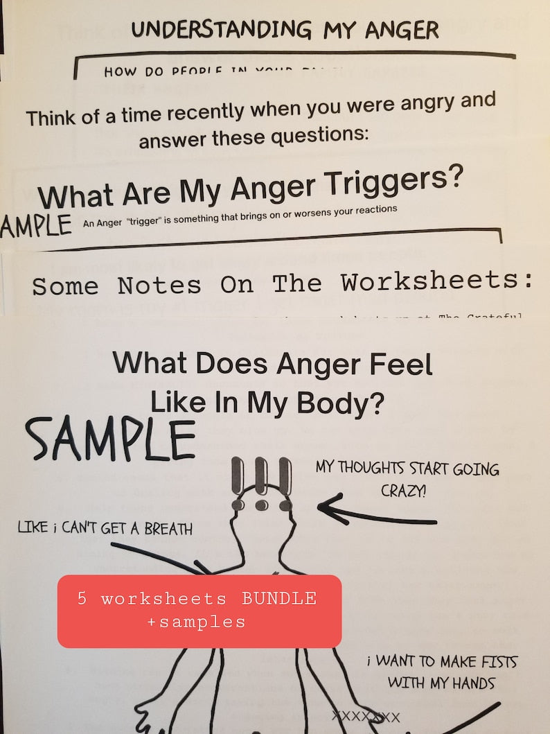 Anger Management Worksheets for Teen Therapy_BrainAcademy.store