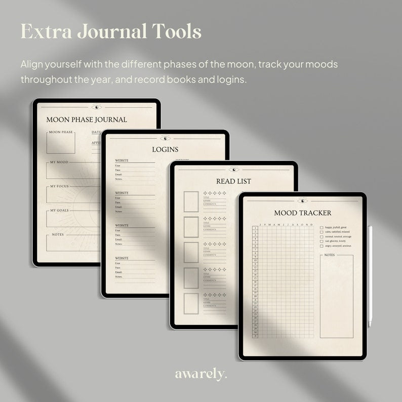 Digital Witchy Bundle : Carnets quotidiens, autocollants, journaux