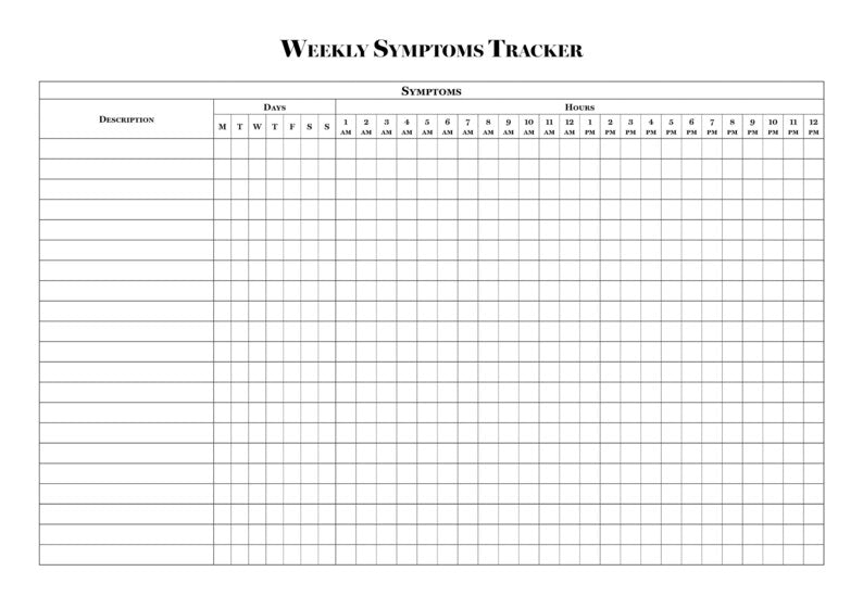 Printable Weekly Symptom Tracker (A4 Landscape)_BrainAcademy.store