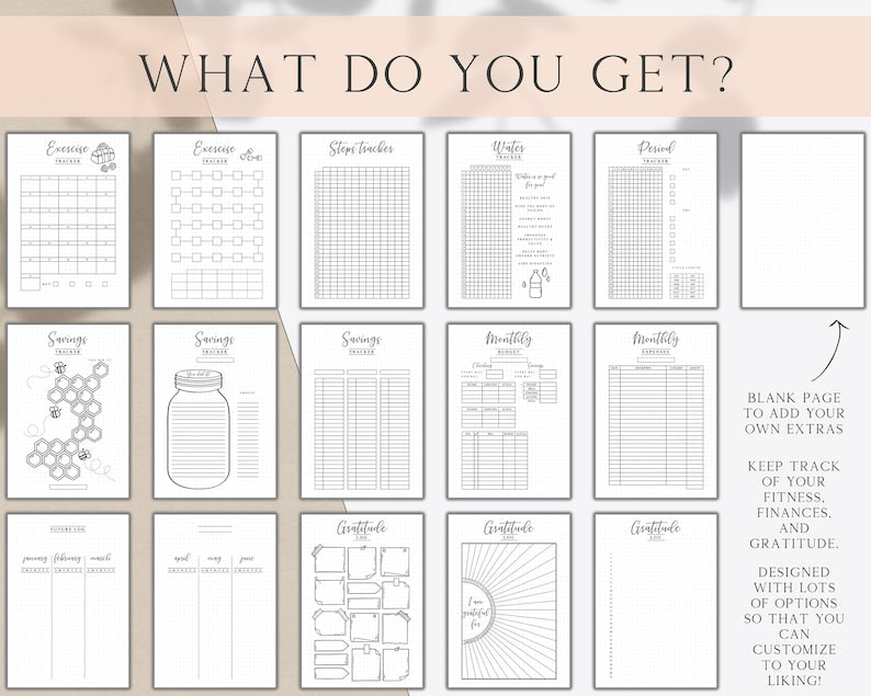 Imprimables Bullet Journal non datés