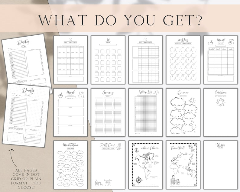 Undated Bullet Journal Printables_BrainAcademy.store