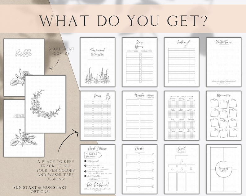 Undated Bullet Journal Printables_BrainAcademy.store