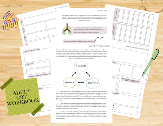 CBT Adult Therapy Workbook: Digital Cognitive Behavioral Tool_BrainAcademy.store