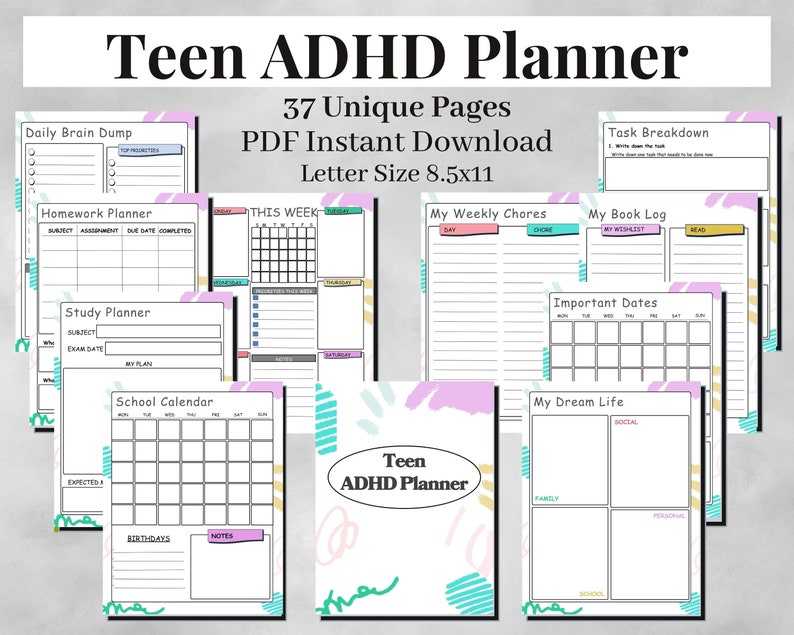 ADHD Essential Planner for Teens_BrainAcademy.store