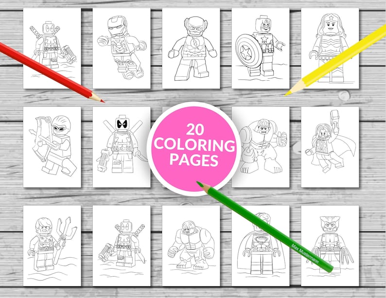 Livre de coloriage amusant Brick Heroes