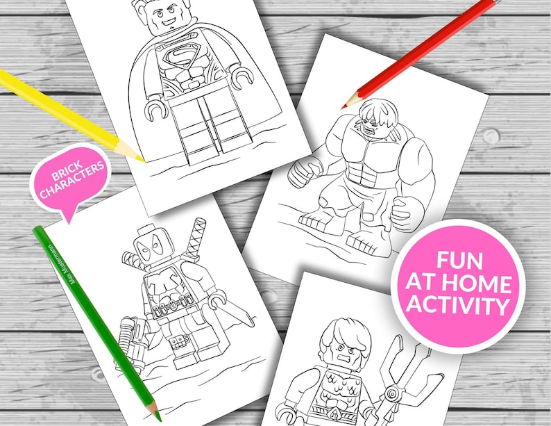 Livre de coloriage amusant Brick Heroes