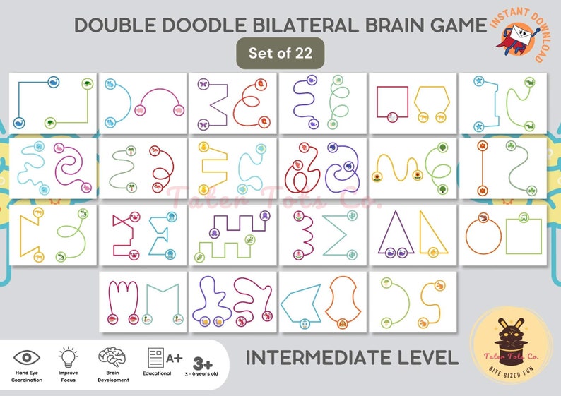 Jeu cérébral bilatéral Double Doodle : niveau intermédiaire