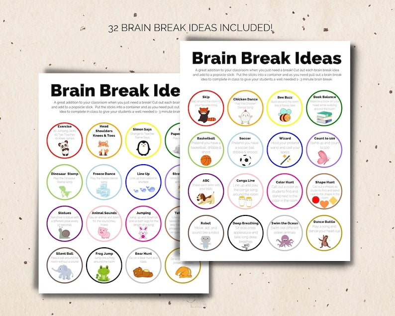 Brain Boosters: Movement and Game Breaks for Kids_BrainAcademy.store