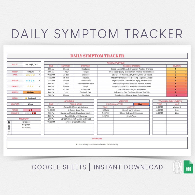 Chronic Pain & Illness Digital Symptom Tracker_BrainAcademy.store