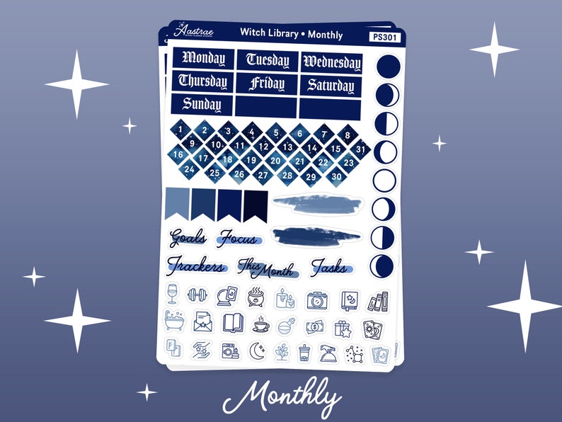 Celestial Witch Journaling Kit: Planner Stickers & Monthly Journaling_BrainAcademy.store