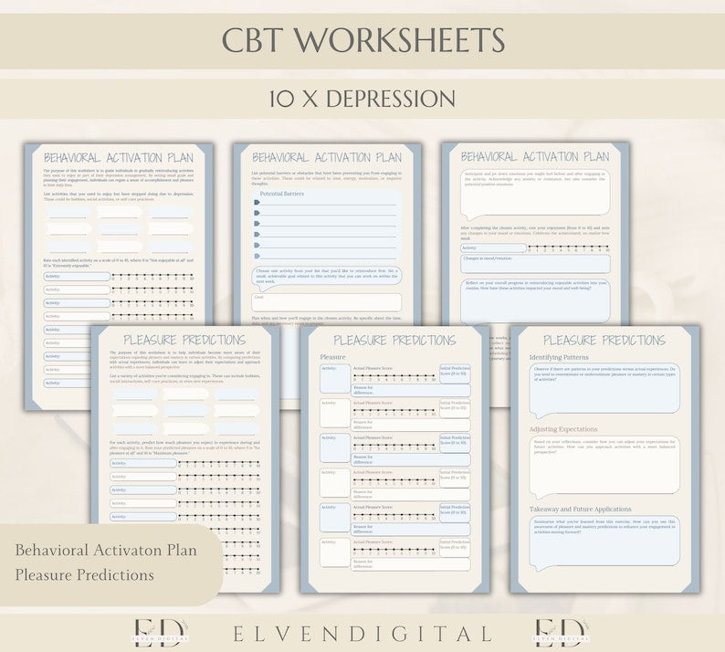 CBT Therapy Essentials: Worksheets, Handouts, and Coping Skills Cards_BrainAcademy.store